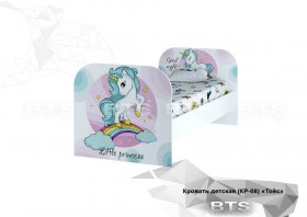 Кровать детская КР-08 Тойс (белый/белый,фотопечать Little Pony) в Барабинске - barabinsk.katalogmebeli.com | фото 1
