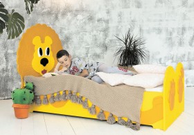 Кровать детская Лева 1.6 Желтый/Оранжевый в Барабинске - barabinsk.katalogmebeli.com | фото
