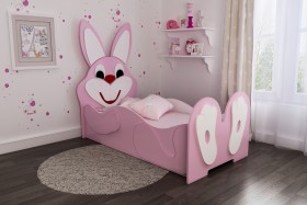 Кровать детская Зайка 1.6 Розовый/Белый в Барабинске - barabinsk.katalogmebeli.com | фото
