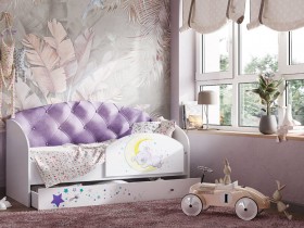 Кровать детская Звездочка Белый/Фиолетовый в Барабинске - barabinsk.katalogmebeli.com | фото