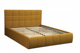 Кровать "Диана" ш. 1400 (Н=1010мм) (жаккард горчица) в Барабинске - barabinsk.katalogmebeli.com | фото