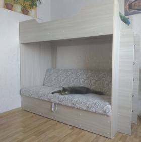 Кровать двухъярусная с диваном (Беленый дуб) в Барабинске - barabinsk.katalogmebeli.com | фото