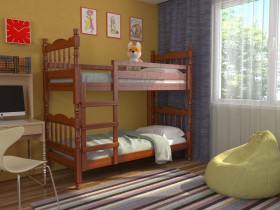 Кровать двухъярусная Соня из массива сосны 800*1890 Орех в Барабинске - barabinsk.katalogmebeli.com | фото
