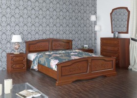 Кровать Елена из массива сосны 1200*2000 Орех в Барабинске - barabinsk.katalogmebeli.com | фото