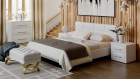 Кровать «Элис» c мягкой обивкой тип 1 (Белая) в Барабинске - barabinsk.katalogmebeli.com | фото