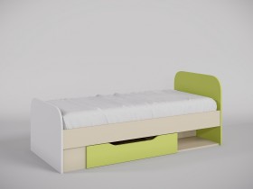 Кровать Эппл 1650х750 (Зеленый/Белый/корпус Клен) в Барабинске - barabinsk.katalogmebeli.com | фото