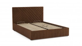 Кровать Гамма ш. 1400 (с основанием для хранения) (велюр тенерифе шоколад) в Барабинске - barabinsk.katalogmebeli.com | фото 3