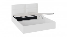 Кровать «Глосс» с мягкой обивкой и подъемным механизмом тип 1 (1600) (Белая) в Барабинске - barabinsk.katalogmebeli.com | фото 2