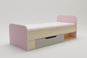 Кровать Грэйси 1650х750 (Розовый/Серый/корпус Клен) в Барабинске - barabinsk.katalogmebeli.com | фото 2