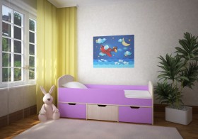 Кровать Малыш-мини Дуб молочный/Ирис в Барабинске - barabinsk.katalogmebeli.com | фото