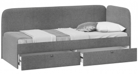 Кровать «Молли» с мягкой обивкой (900) тип 1 (Микровелюр Scandi Graphite 22) в Барабинске - barabinsk.katalogmebeli.com | фото 2