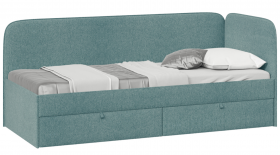 Кровать «Молли» с мягкой обивкой (900) тип 1 (Микровелюр Scandi Indigo 11) в Барабинске - barabinsk.katalogmebeli.com | фото