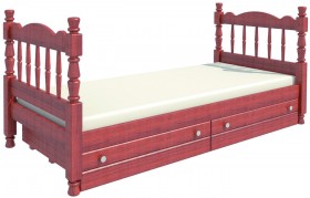 Кровать одинарная Аленка из массива сосны 800*1890 Орех в Барабинске - barabinsk.katalogmebeli.com | фото 2