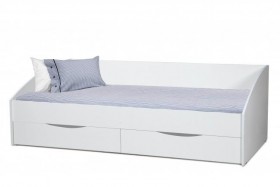 Кровать одинарная "Фея - 3" (симметричная) New/(белый / белый / ДВПО: белый) в Барабинске - barabinsk.katalogmebeli.com | фото