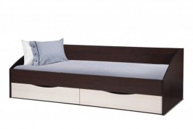 Кровать одинарная "Фея - 3" (симметричная) New (венге / вудлайн кремовый / ДВПО: белый) в Барабинске - barabinsk.katalogmebeli.com | фото