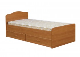 Кровать одинарная с ящиками 800-1 без матраса (круглые спинки) Вишня Оксфорд в Барабинске - barabinsk.katalogmebeli.com | фото 1