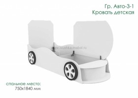 Кровать одноместная Авто-3-1 с рисунком Авто Лайм в Барабинске - barabinsk.katalogmebeli.com | фото 3