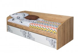 Кровать с 2 ящиками «Оксфорд» (Ривьера/Белый с рисунком) в Барабинске - barabinsk.katalogmebeli.com | фото 3