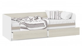 Кровать «Сканди» с 2 ящиками Дуб Гарден/Белый/Глиняный серый в Барабинске - barabinsk.katalogmebeli.com | фото 2