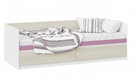 Кровать «Сканди» с 2 ящиками Дуб Гарден/Белый/Лиловый в Барабинске - barabinsk.katalogmebeli.com | фото
