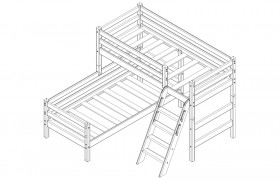 Кровать Соня вариант 8 угловая с наклонной лестницей Белый полупрозрачный в Барабинске - barabinsk.katalogmebeli.com | фото 4