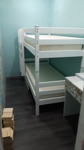 Кровать Соня вариант 9 двухъярусная с прямой лестницей Белый полупрозрачный в Барабинске - barabinsk.katalogmebeli.com | фото 3