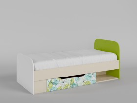 Кровать Твит 1650х750 (Белый/Зеленый/корпус Клен) в Барабинске - barabinsk.katalogmebeli.com | фото