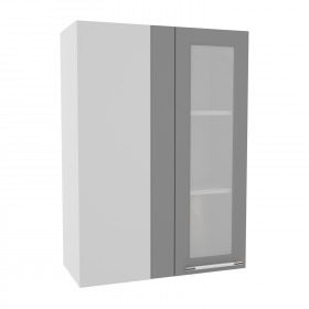 Лофт ВПУС 650 шкаф верхний угловой со стеклом высокий (Дуб майский/корпус Серый) в Барабинске - barabinsk.katalogmebeli.com | фото