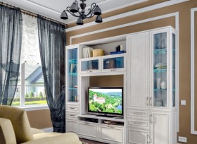 Модульная гостиная Флоренция (Дуб Сонома белый) в Барабинске - barabinsk.katalogmebeli.com | фото