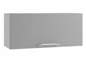 Монца ПГ 800 Шкаф верхний горизонтальный (Белый софт/корпус Серый) в Барабинске - barabinsk.katalogmebeli.com | фото