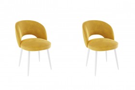 Набор стульев Моли 2 шт (жёлтый велюр/белый) в Барабинске - barabinsk.katalogmebeli.com | фото 1