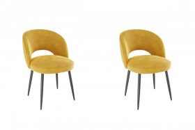 Набор стульев Моли 2 шт (жёлтый велюр/черный) в Барабинске - barabinsk.katalogmebeli.com | фото