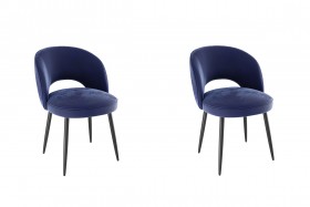 Набор стульев Моли 2 шт (синий велюр/черный) в Барабинске - barabinsk.katalogmebeli.com | фото 1
