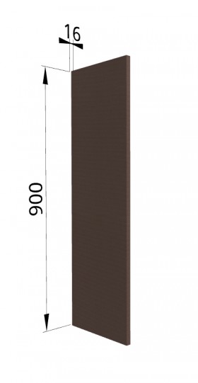 Панель торцевая ВП Квадро (для шкафа верхнего высокого) Шоколад кожа в Барабинске - barabinsk.katalogmebeli.com | фото