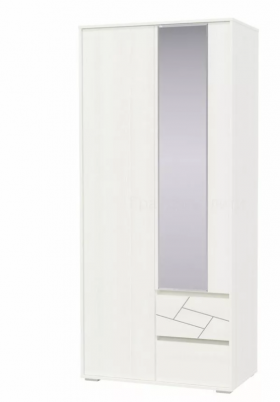 Шкаф 2-х дверный с ящиками Аделина 1000 Рамух белый в Барабинске - barabinsk.katalogmebeli.com | фото