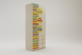 Шкаф 2-х створчатый с ящиками Клаксон (Бежевый/корпус Клен) в Барабинске - barabinsk.katalogmebeli.com | фото