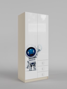 Шкаф 2-х створчатый с ящиками Санни (Белый/корпус Клен) в Барабинске - barabinsk.katalogmebeli.com | фото