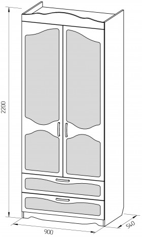 Шкаф 2-х створчатый с ящиками серии Иллюзия 31 Светло-сиреневый в Барабинске - barabinsk.katalogmebeli.com | фото 2