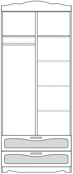 Шкаф 2-х створчатый с ящиками серии Иллюзия 99 Серый в Барабинске - barabinsk.katalogmebeli.com | фото 4