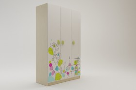 Шкаф 3-х створчатый с ящиками Флёр (Белый/корпус Клен) в Барабинске - barabinsk.katalogmebeli.com | фото