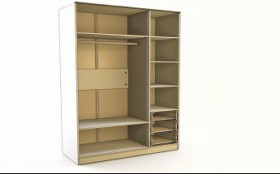Шкаф 3-х створчатый с ящиками Флёр (Белый/корпус Клен) в Барабинске - barabinsk.katalogmebeli.com | фото 2