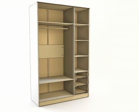 Шкаф 3-х створчатый с ящиками Грэйси (Розовый/Серый/корпус Клен) в Барабинске - barabinsk.katalogmebeli.com | фото 3
