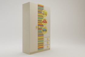 Шкаф 3-х створчатый с ящиками Клаксон (Бежевый/корпус Клен) в Барабинске - barabinsk.katalogmebeli.com | фото 1