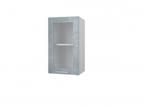 Шкаф 40 с витриной Лофт (Камень Оленна/Белый) в Барабинске - barabinsk.katalogmebeli.com | фото