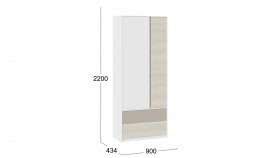 Шкаф для одежды комбинированный «Сканди» Дуб Гарден/Белый/Глиняный серый в Барабинске - barabinsk.katalogmebeli.com | фото 4