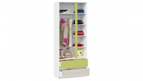 Шкаф для одежды комбинированный «Сканди» Дуб Гарден/Белый/Зеленый в Барабинске - barabinsk.katalogmebeli.com | фото 4