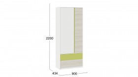 Шкаф для одежды комбинированный «Сканди» Дуб Гарден/Белый/Зеленый в Барабинске - barabinsk.katalogmebeli.com | фото 5