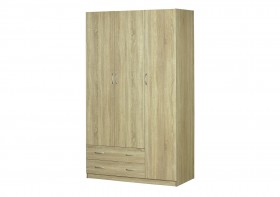 Шкаф для платья и белья 3-х дверный без зеркала Дуб Сонома в Барабинске - barabinsk.katalogmebeli.com | фото 1
