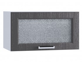 Шкаф верхний горизонтальный со стеклом 600, ШВГС 600 (Клен серый/корпус белый) в Барабинске - barabinsk.katalogmebeli.com | фото