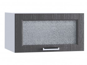 Шкаф верхний горизонтальный со стеклом 610, ШВГС 610 (Клен серый/корпус белый) в Барабинске - barabinsk.katalogmebeli.com | фото